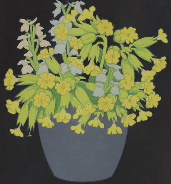 John Hall Thorpe (1874-1947), two woodcuts, Primroses and Snowdrops, signed in pencil, 18 x 16cm